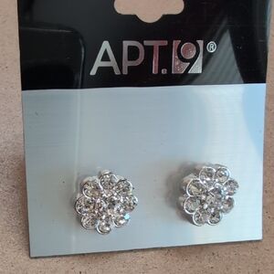Apt. 9 Silver Crystal Flower Earrings
